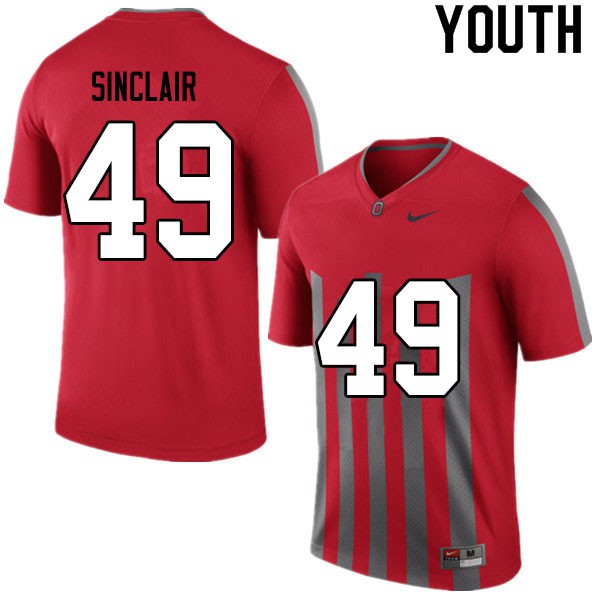 Ohio State Buckeyes #49 Darryl Sinclair Youth Football Jersey Retro